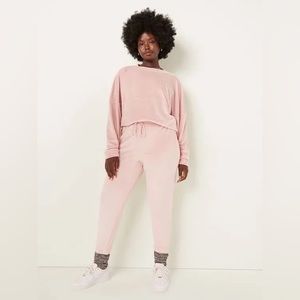 Pink Victoria's Secret joggers and crew neck